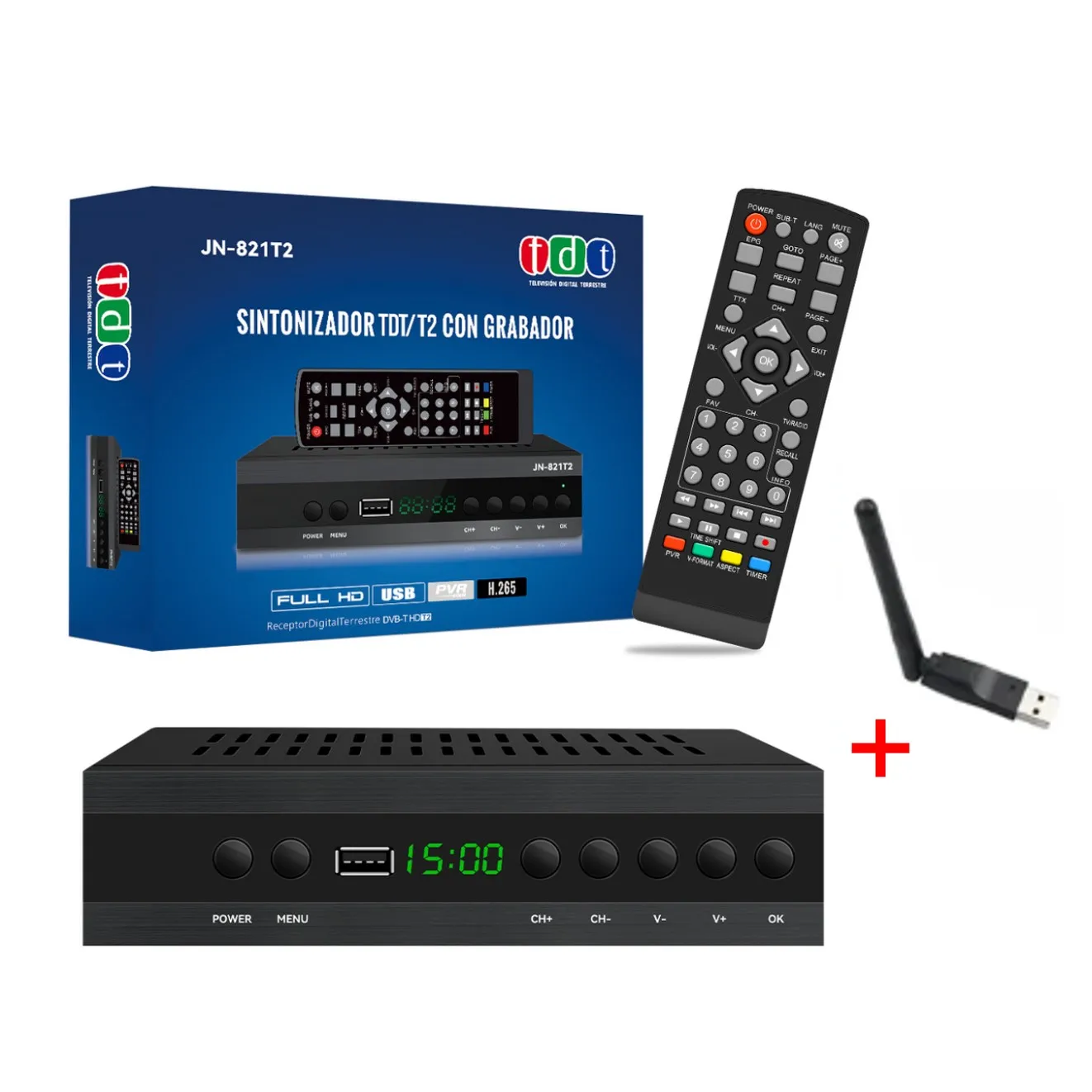For Spain DVB-T2 H.265 decoder 1080P HD Set Top Box Digital Broadcast Receiver with Scart Interface Satellite TV Receiver JN-821
