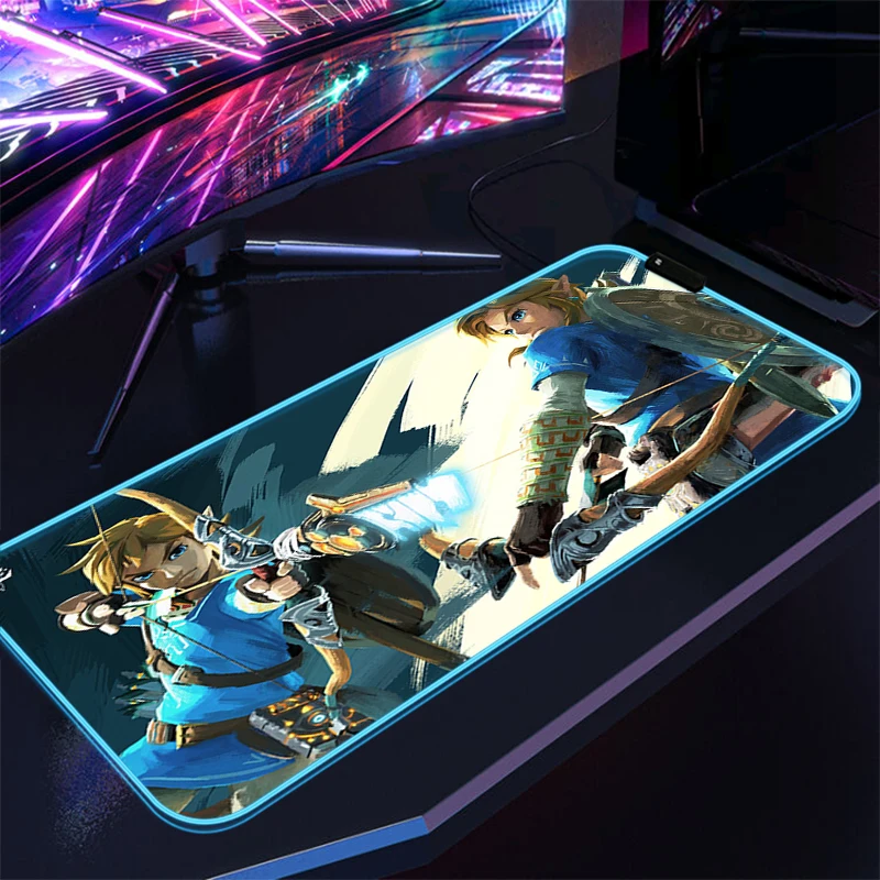 Zelda-Rgb ִϸ̼ 콺 е, Led Ʈ ũ Ʈ, Pc, ̸ ׼, Ű, Xxl,  , Ȯ ȣ 콺