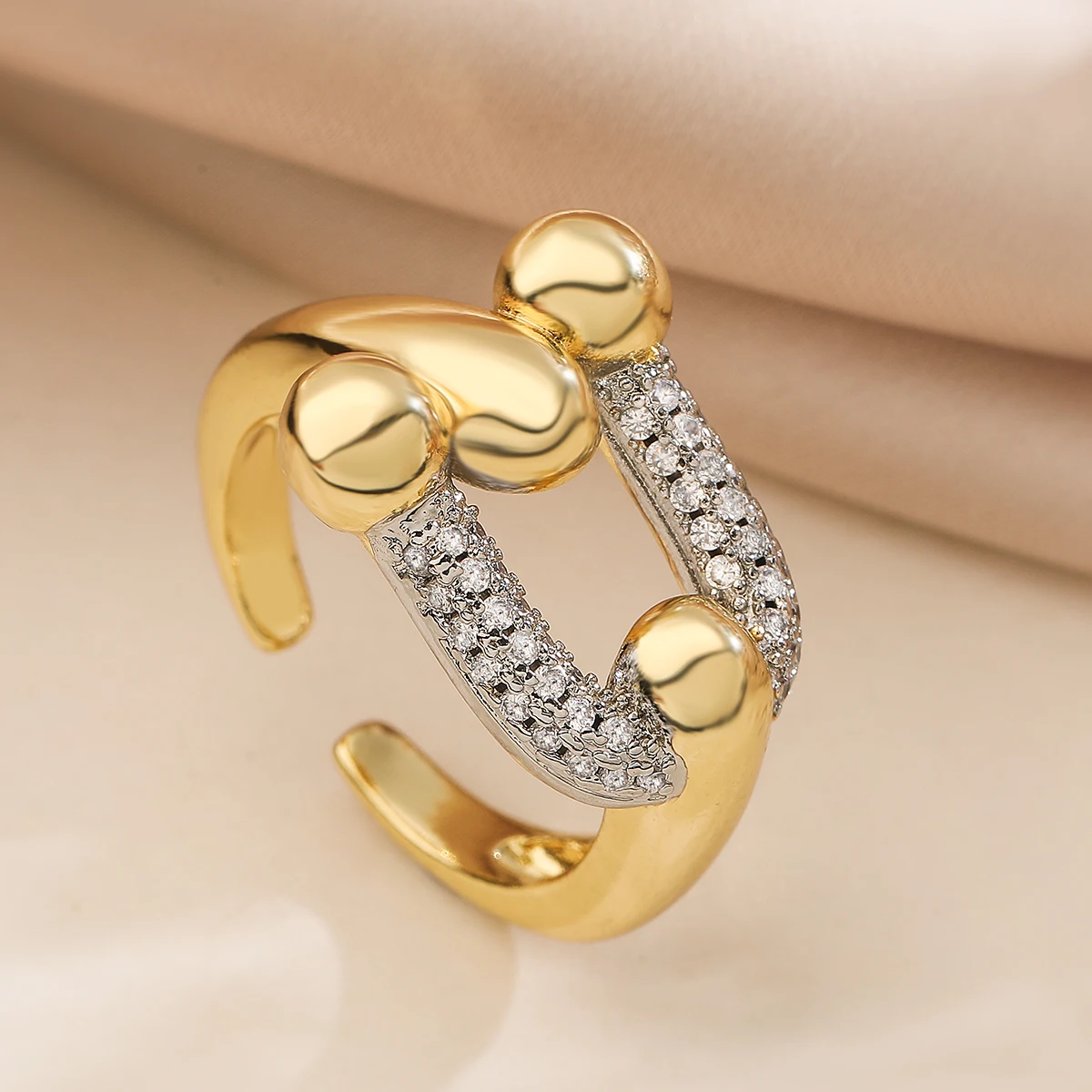 NEWBUY Brand Luxury AAA Cubic Zirconia Pave Setting Copper Jewelry Gold/Silver Mix Color Wedding Rings For Women Gift wedding rings womens ring jewelry rings ring jewelry