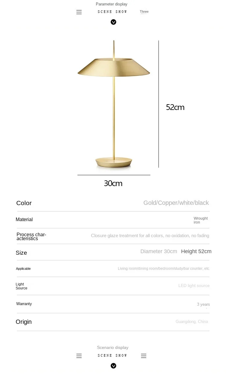 Description Picture 3 of itemItaly Design Table Lamp Umbrella Desk Light for Living Room Bedroom