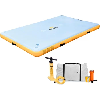 Inflatable Dock, Floating Water Platform Raft 8 x 5ft w/ Pump & Bag, Multicolor Toys & Games 1