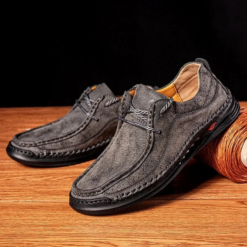 Shoes for Men Handmade Leather Casual Sneakers Comfort Design Business Leather Fashion Plus Size,leather shoes