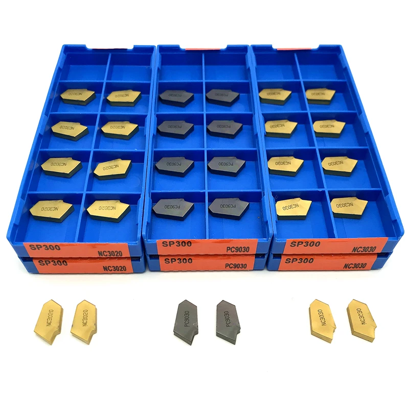 10pcs SP200 SP300 SP400 PC9030 NC3020 NC3030 CNC Groove Carbide Inserts