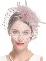 New Fascinator Hats for Women 20s 50s Vintage Pillbox Hat Kentucky Derby Fascinators Feather Flower Veil Wedding Tea Party Hat 3