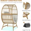 Egg Chair Outdoor Indoor, Oversized Rattan Chair with Thicken Cushion Wicker Patio Lounge Chair, Basket Chair for Living Room 5