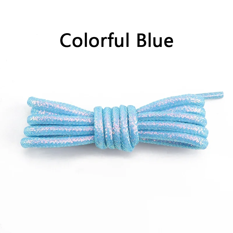 Vibrant Glitter Round Shoelaces for Trendy Sneakers and Leather Shoes