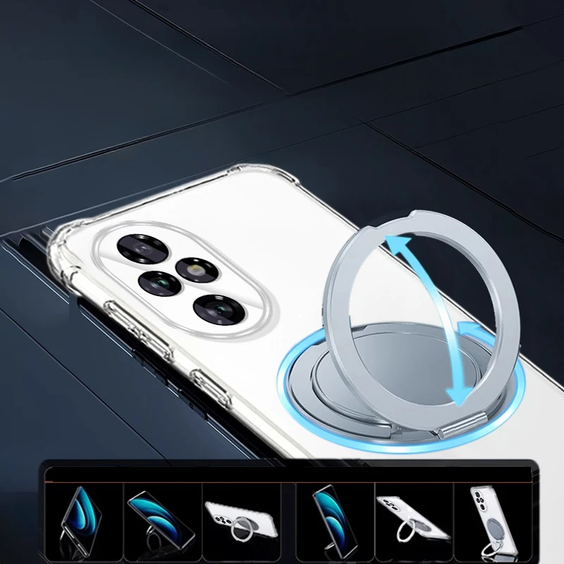 Shockproof Clear Silicone Magnetic Ring Holder Case