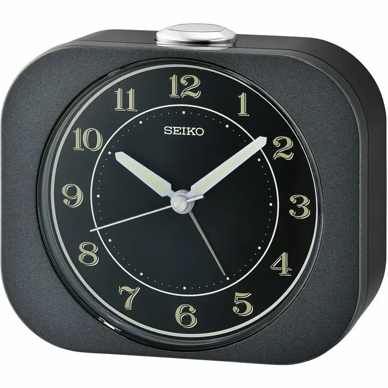 

inch Kyoda Beep Alarm Metallic Black Analog Quartz Desk Clock QHE195JLH