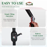 JHK Outdoor Patio Umbrella UV Protection For Garden Sturdy Structure All Weather Outdoor Umbrellas For Backyard Pool Holidays 5