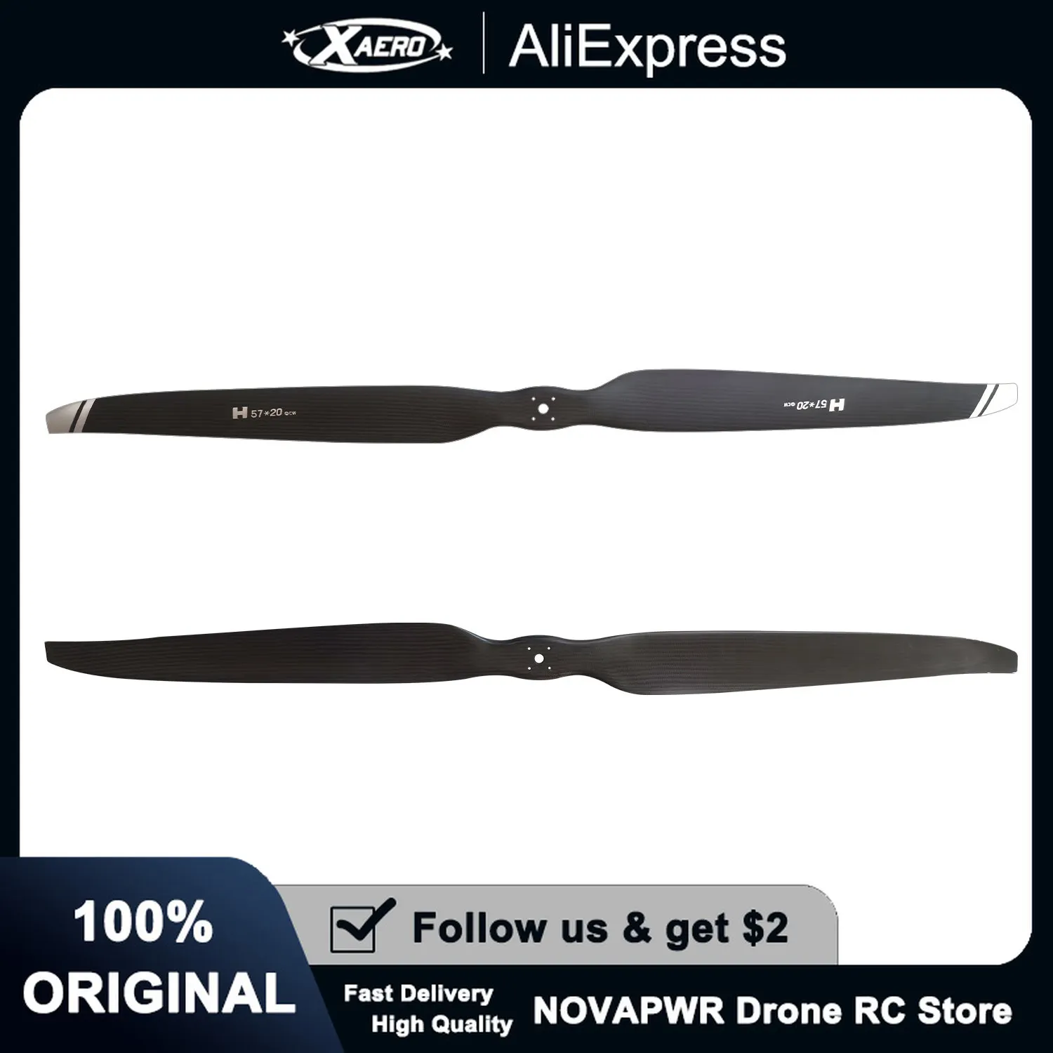 57x20 Zoll Kohlefaser-Propeller CW+CCW für HW X13 Motor Großer Propeller für Schwerlast-RC-Drohnen