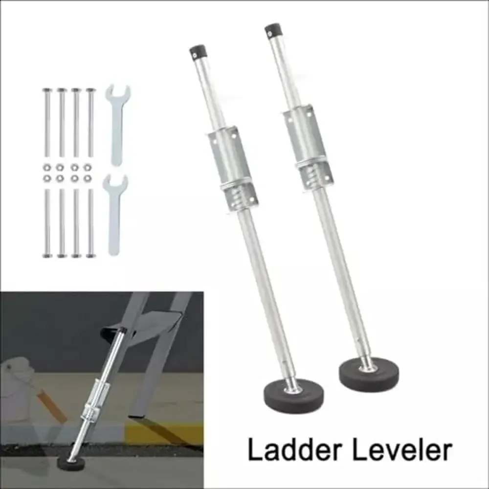 Adjustable Ladder Leveler Kit Extension Articulating Double Sided Step Ladders Anti-Slip Steel Rubber Feet Stabilizer 20 2