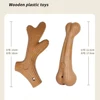 Bite Resistant Pet Dog Chew Toys Molar Teeth Clean Stick Interesting Pine Wood Cute Bone Shape Durable Pet Accessories 6
