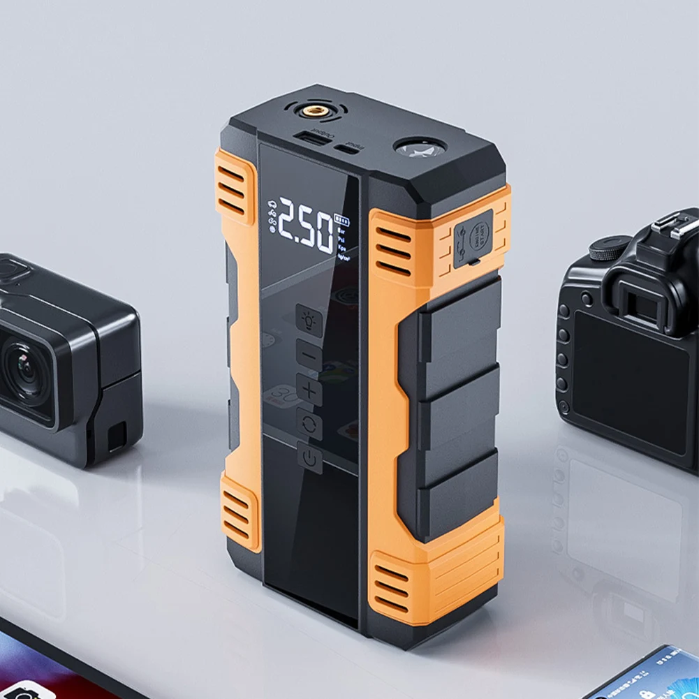 800A Car Jump Starter Power Bank 4 In 1 Air Compressor Tire Inflator 20000mAh Portable Battery Booster with LED Flashlight