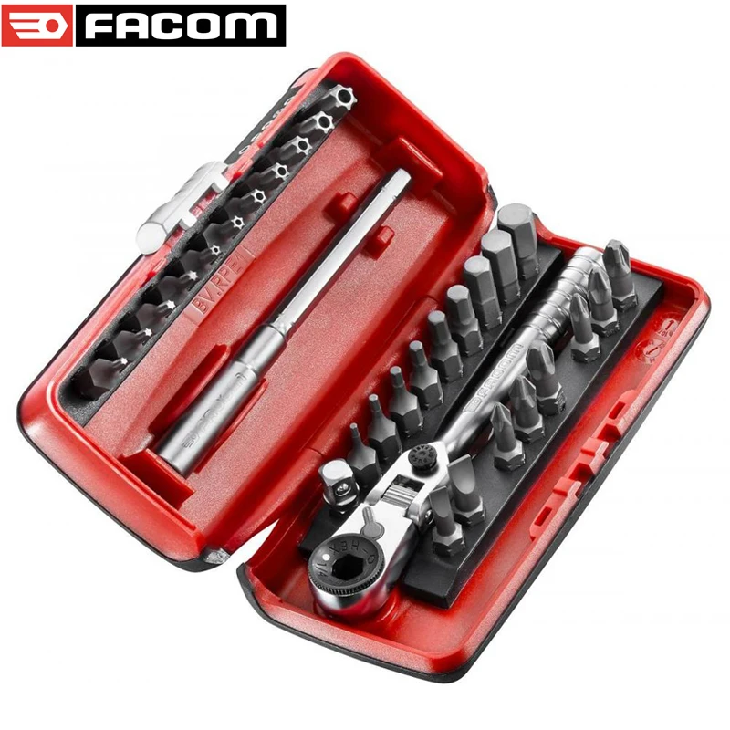 Facom R.180J31 1/4 Compact Flex Ratchet Group Set Materiali Di Alta Qualità Squisita Fattura Funzionamento Semplice