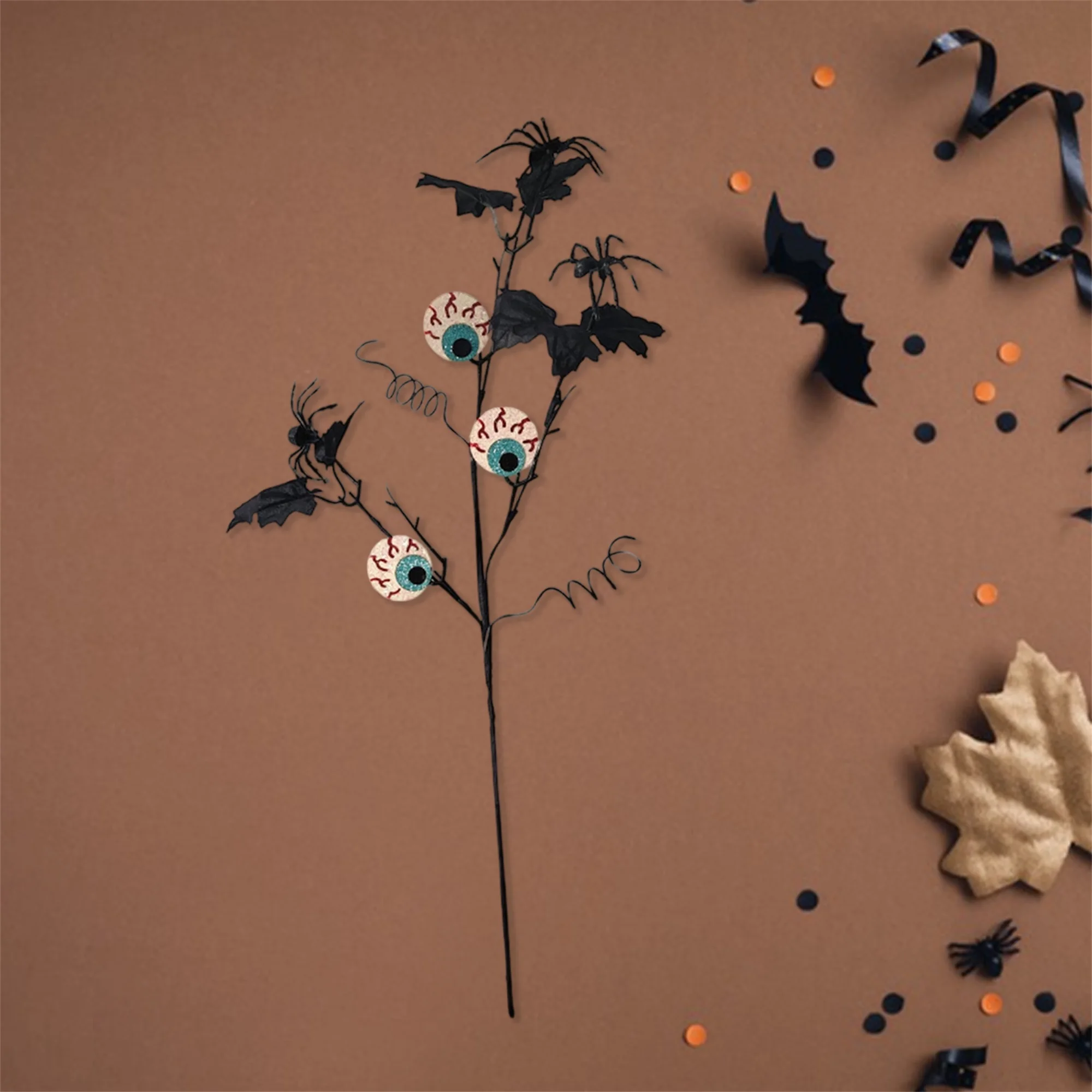 Gothic Halloween Black Rose Bouquet Artificial Flower Arrangement for Home Party Decor Table Centerpieces and Vase