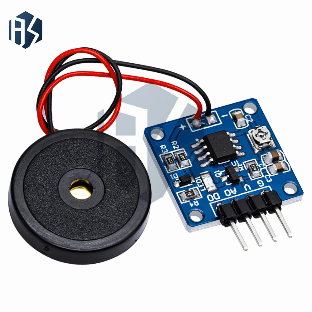 Piezoelectric Vibration Sensor Module with Low Power Design - 5V DC Digital TTL Output
