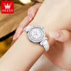 OLEVS 9983 Full Diamond Quartz Watch for Women Leather Strap Waterproof Luminous Clock Luxury Elegant  Ladies Dress Wristwatches 5