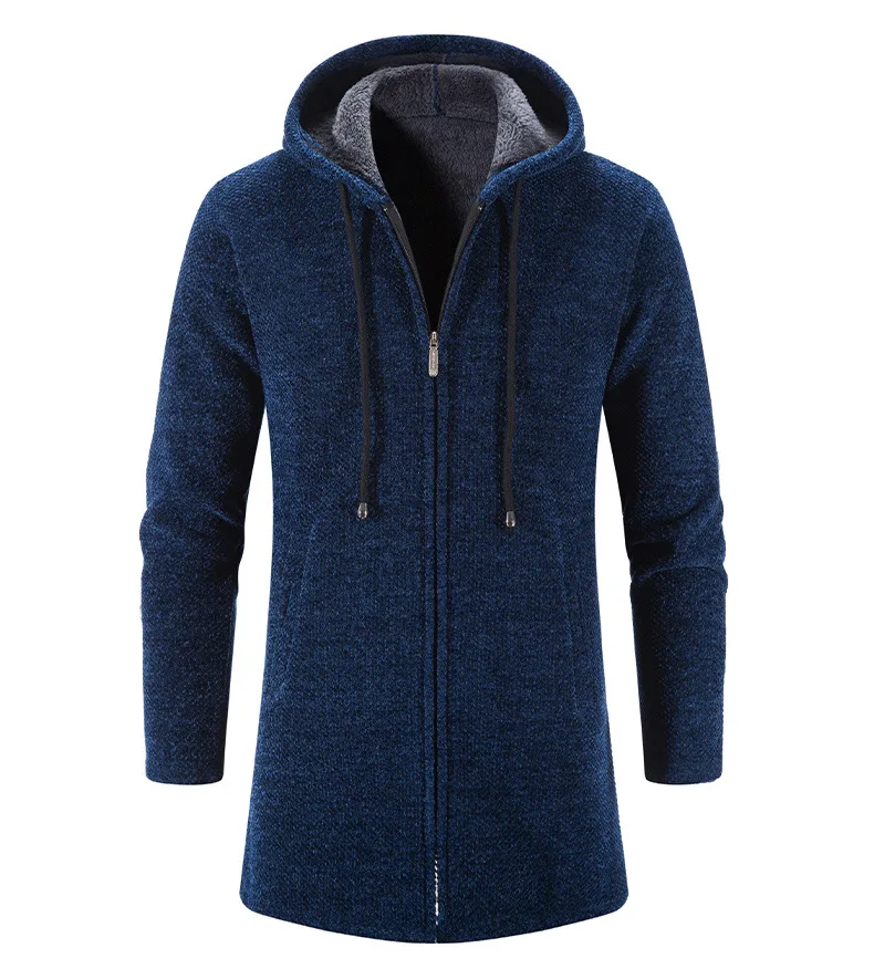 Description Picture 3 of itemMen's Sweaters Coat Autumn Winter New Hot Warm Zipper Medium Long Cardigan Sweaters Man Casual Knitwear Sweatercoat mens clothes