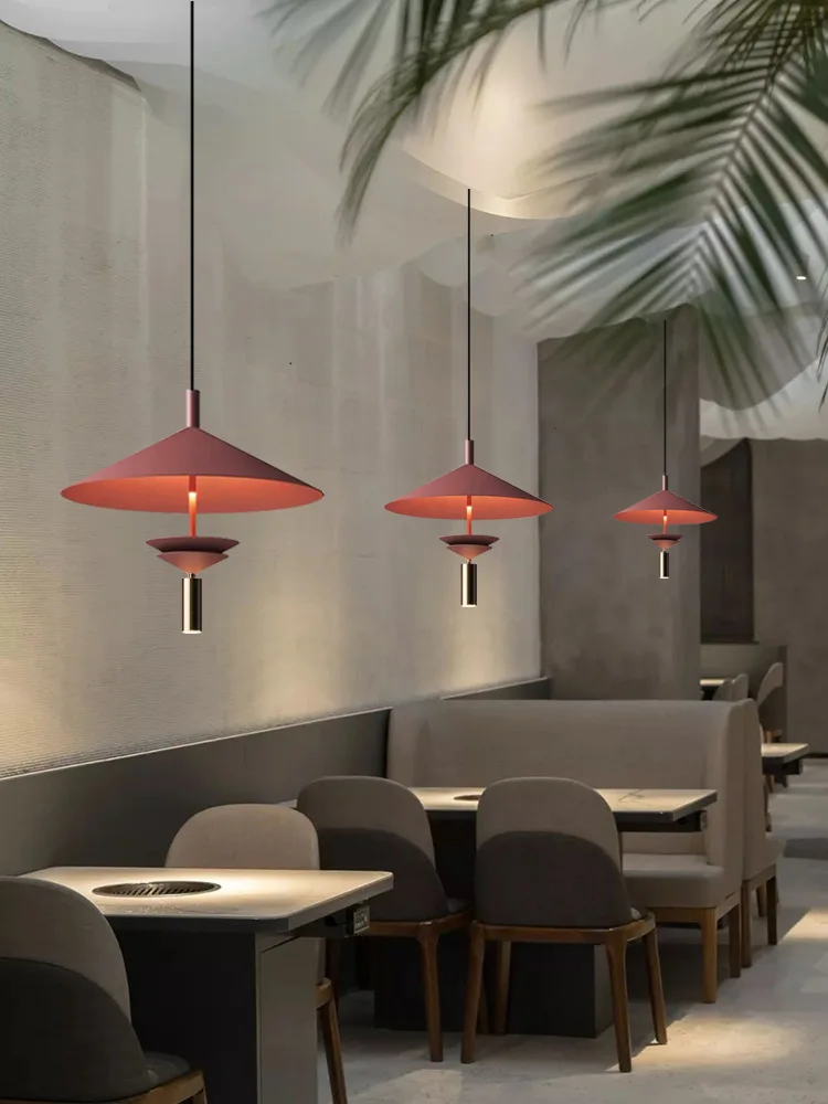 Description Picture 4 of itemFrench Umbrella pendant light dining table red ufo lamp living room resteruant Minimalist led lamp for coffee office shop light