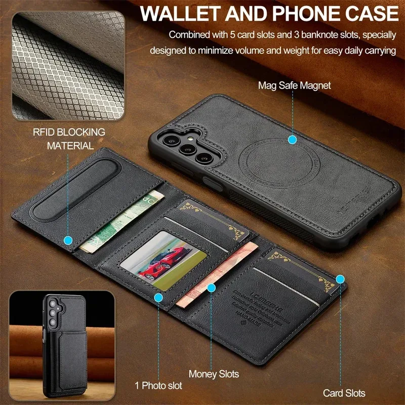 MagSafe Magnetic Detachable Wallet Phone Case Cover