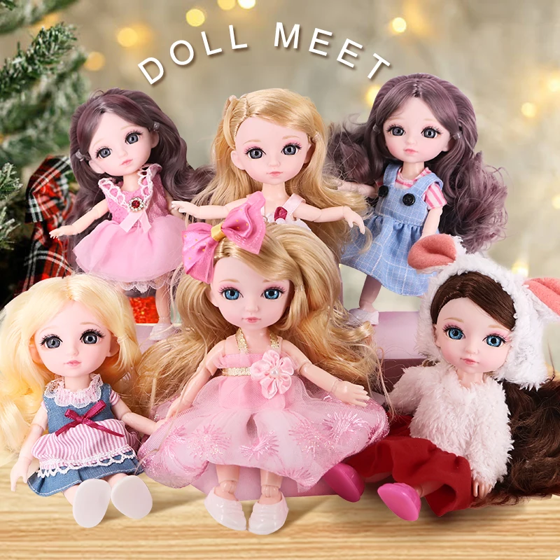 doll body kids toys fast free shipping 2 items lot female dolly accessories for monster high diy children game birthday gifts Small Bjd Swivel Dolls Blue Eyes For Toys For Children's Clothing Girls 16Cm Pink Princess Qbaby Accessories Makeup Outfit Dolly
