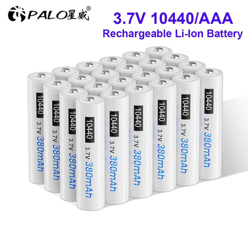 

PALO 3.7V 10440 Rechargeable Li-Ion Battery 10440 AAA Lithium ion Batteries for Flashlight Mini Speaker Megaphone lights