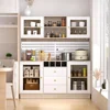 Kitchen Hutch Cabinet, Pantry Cabinet, Power Outlet,Freestanding Buffet Hutch with Pegboard, Cup Holder,  4 Doors & 3 Drawers 1