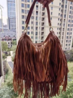 Fashion Casual Shoulder Bag Fringe Tassel Women Bag PU Leather Crossbody Handbags Shopping Purse