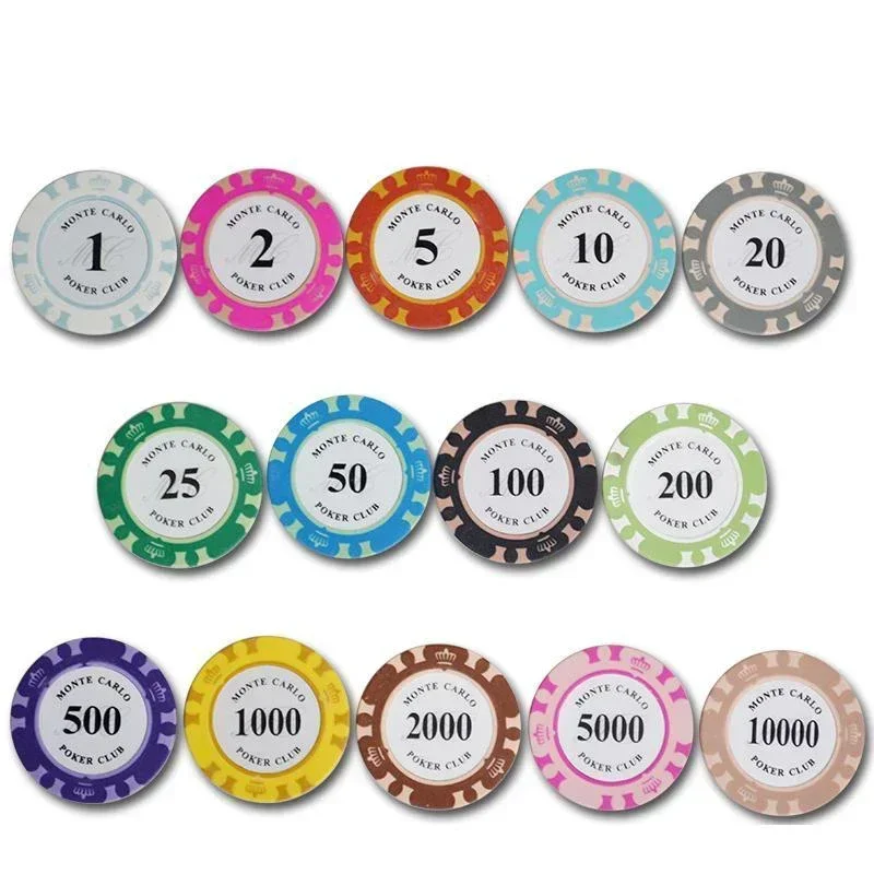 10pcs Metal Entertain Coins Dollar Monte Carlo Chips Poker Club Accessories Clay Poker Chip Set Casino Coins 40x3.3mm poker chips