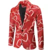 Valentine's Gift Men's Fashion Suit Party Coat Casual Slim Fit Blazer Buttons Suit 3D heart Print Painting Blazers Jacket Men 5