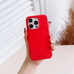 Vibrant Silicone Shockproof Phone Case - Soft Matte Finish - iPhone 13 (Red)