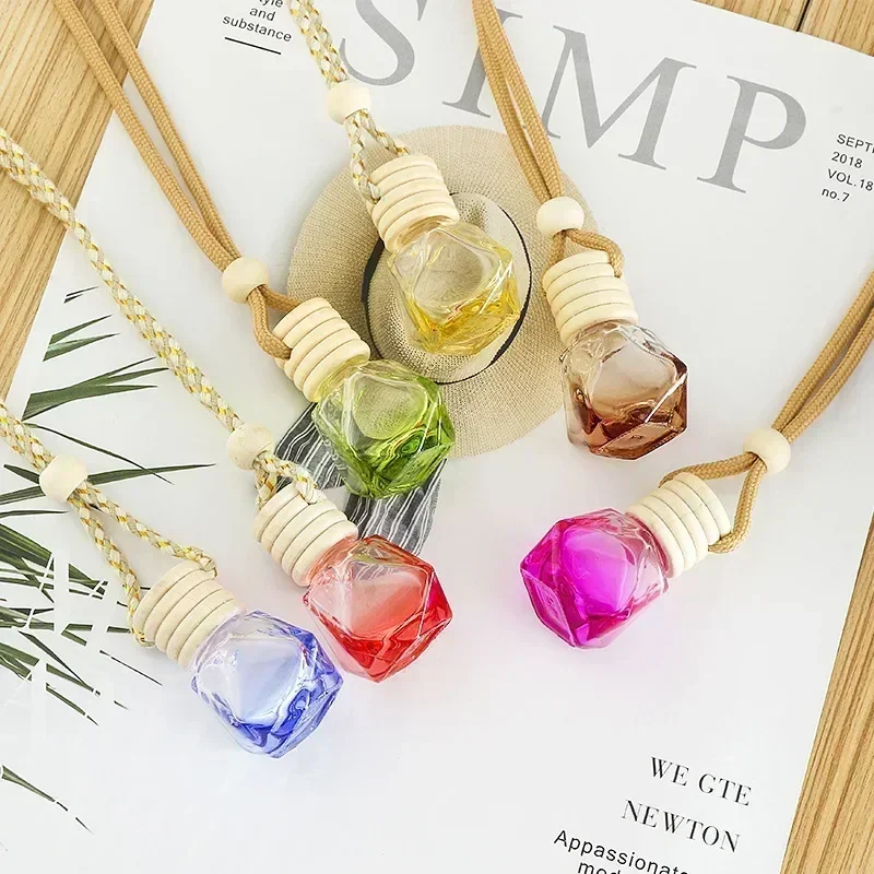 1PC Car Hanging Empty Bottles Perfume Aromatherapy Refillable Air Freshener Diffuser Oil Fragrance Bottle Vehicle Pendant