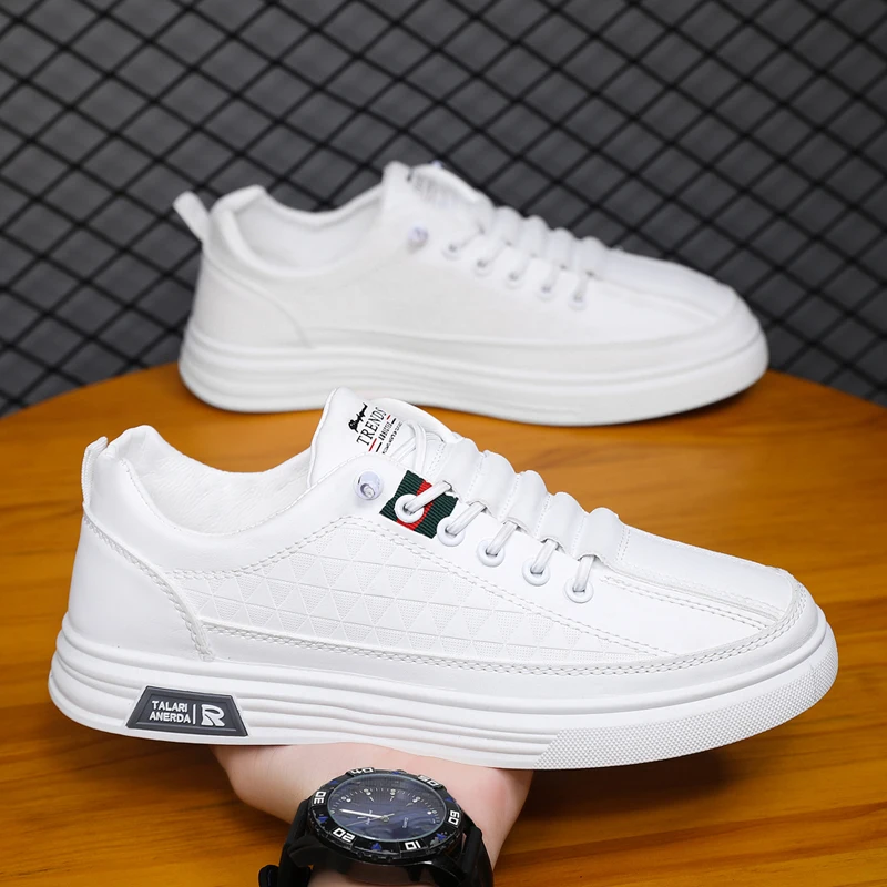 

White Casual Flats Shoes Men Designer Sneakers Breathable Sport Walking Running Shoes Trainers for ManSkateboard Shoes 2023 New