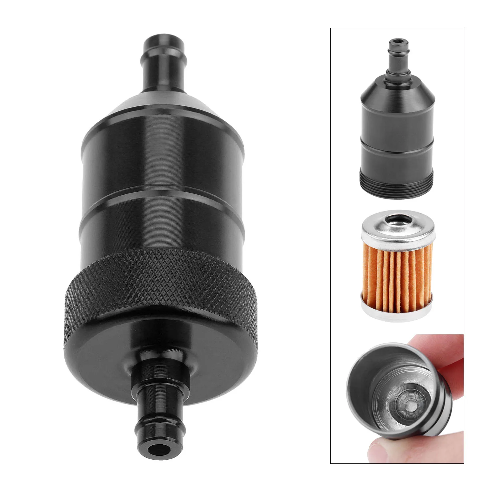 

Universal 8mm Petrol Gas Fuel Filter Cleaner CNC Aluminium For Motorcycle Pit Dirt Bike ATV Quad Inline Oil Gas Fuel Filter