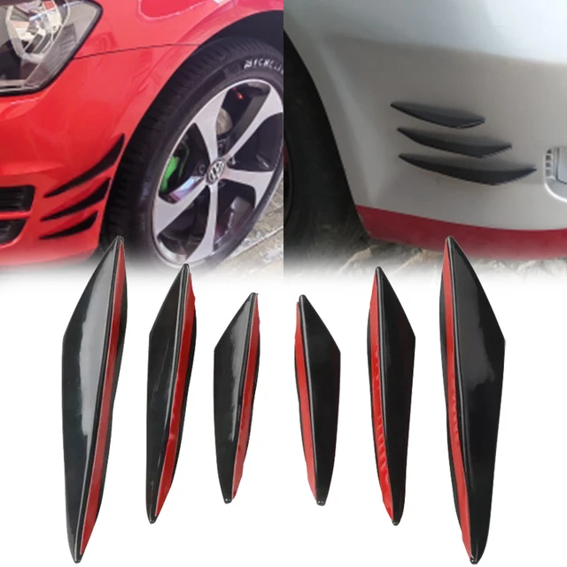 4pcs Universal Carbon Fiber Car Modified Rear Bumper Diffuser Spoiler  Black＆Red ABS Rear Bumper Lip Diffuser Anti-collision - AliExpress
