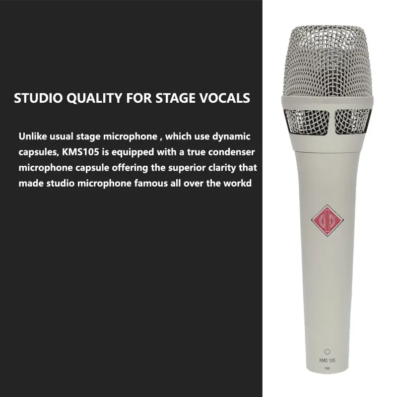 Free Shipping Top Quality KMS105 Handheld Vocal Condenser Microphone condensador microfone gaming mic kms105