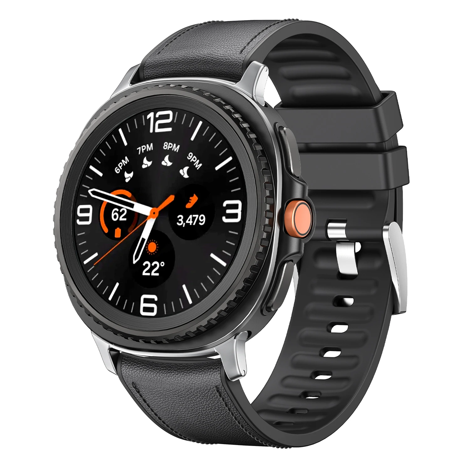 Premium Silicone & Leather Strap for Smartwatch - No Gaps Design, Versatile Fit, Elegant Bracelet Accessory