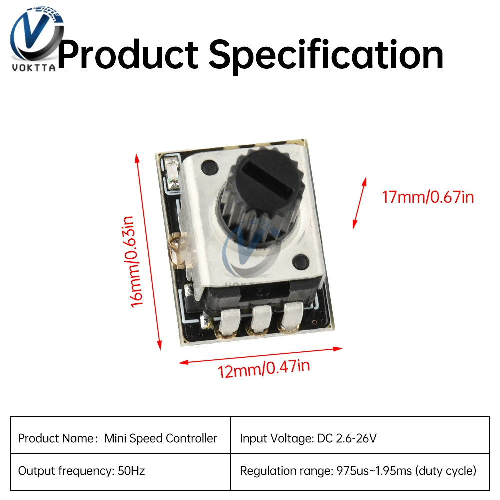 DC 2.6-26V Brushless Motor Speed Controller 5V 6V 12V 24V Mini ESC Tester DIY Brushless Fan Simple Aeromodel Motor PWM Governor