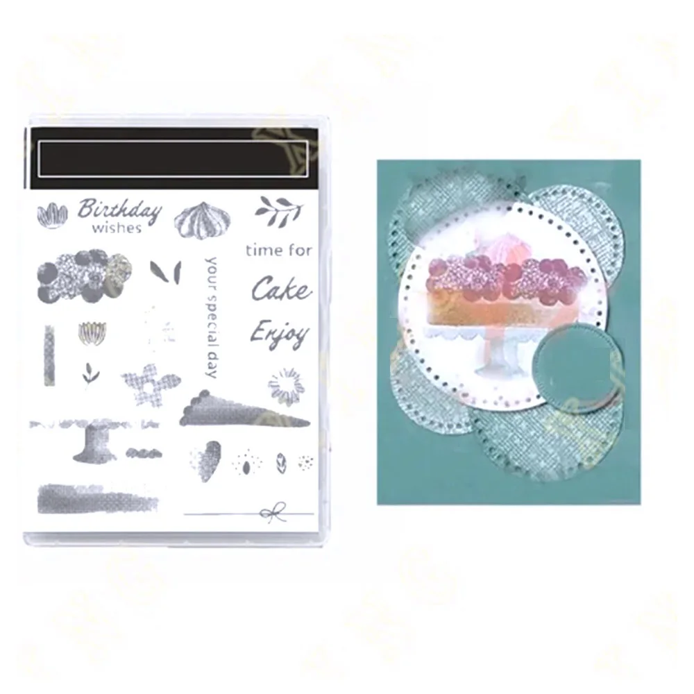 

Новинка 2024, Необычные прозрачные штампы с изображением торта, для рукоделия, штампы на день рождения, дневник, украшение, альбом, открытка, подарки, поделки