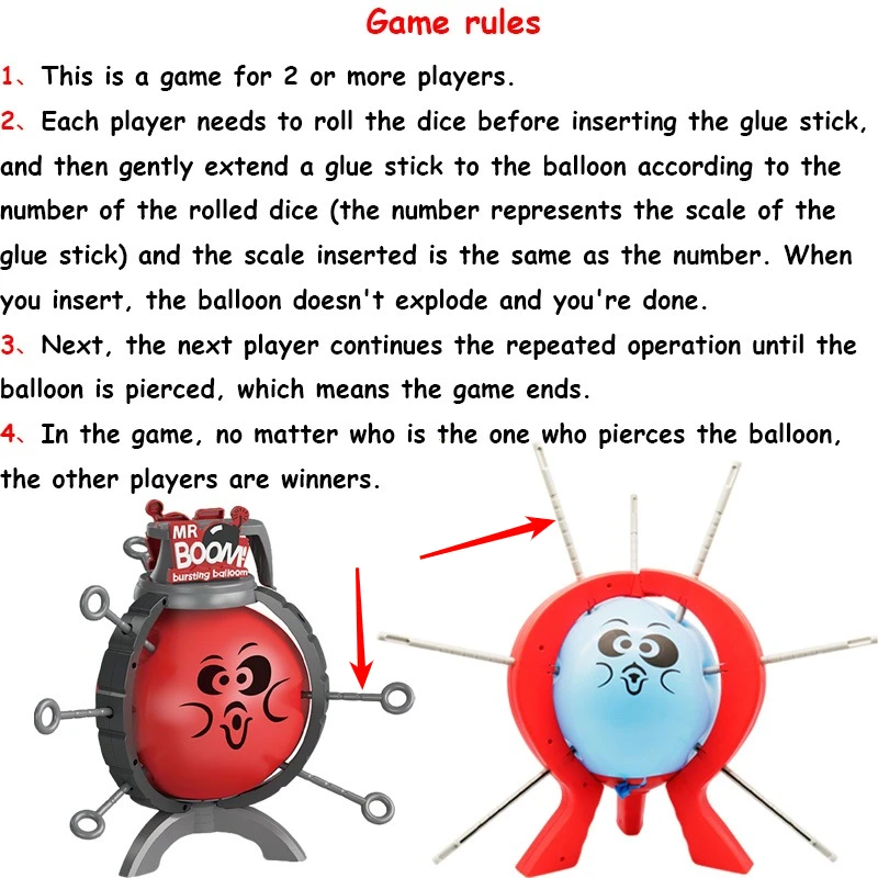 Kids Balloon Popping Games Exploding Balloons Game Party Games Toys Social Board Games Sticks for Family Fun Stick Game Aldults