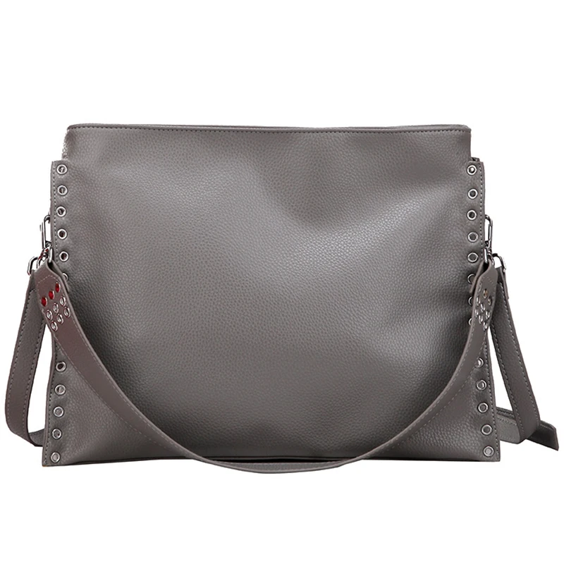 

Большая сумка с заклепками для женщин, вместительный мессенджер на плечо, Молодежная газовая дамская сумочка для матери