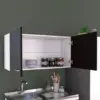 Napoles 39" W Double Door Wall Cabinet White - Black 3