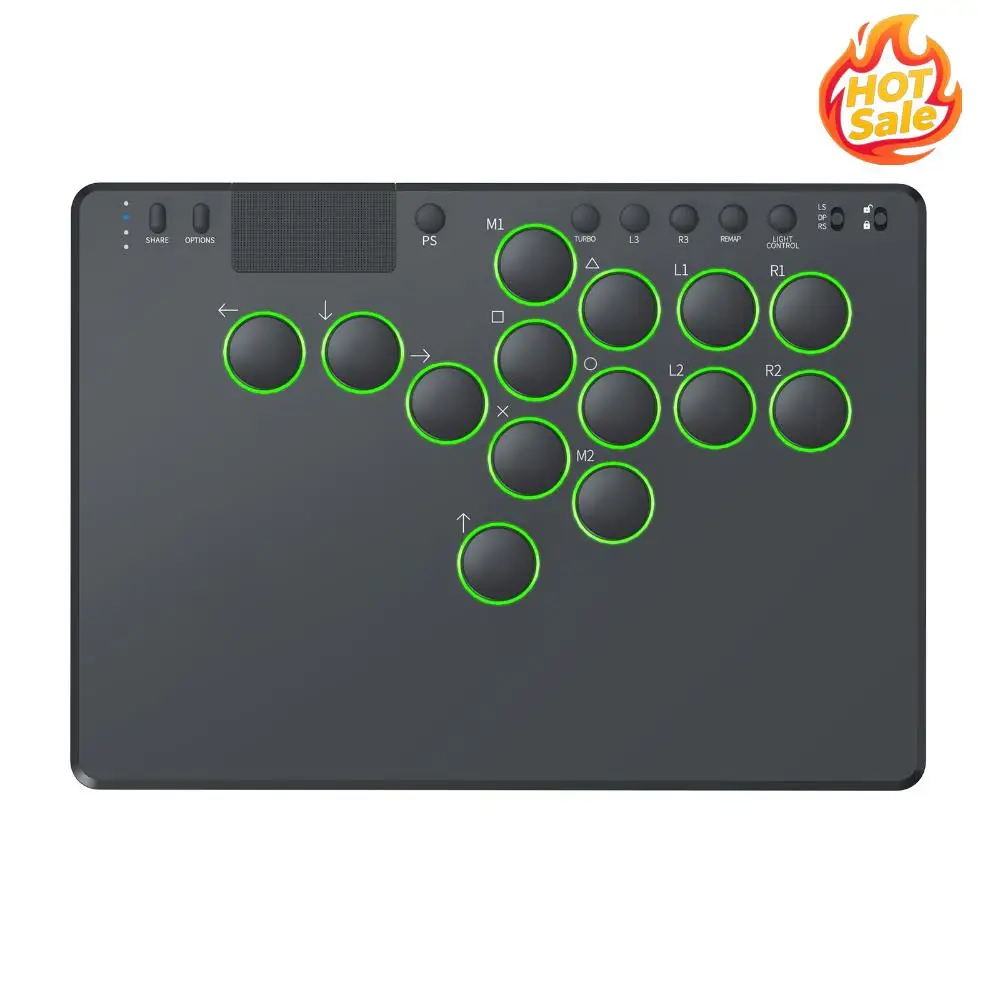 14키 레버리스 컨트롤러 아케이드 스틱(RGB 올버튼 아케이드 컨트롤러 포함)는 스위치/PS 4/PC 게임용 핫스왑을 지원합니다.