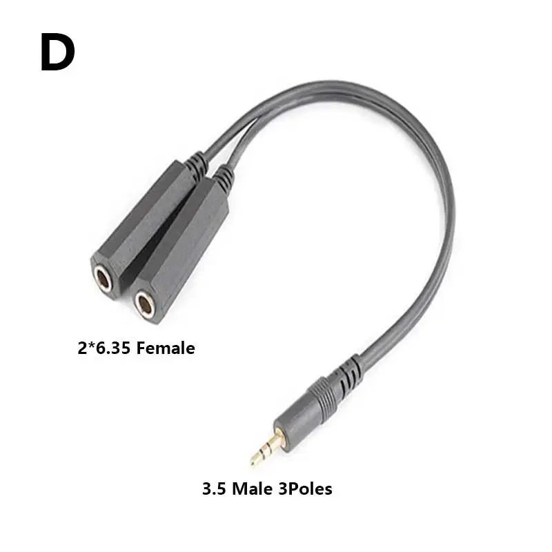 ADATTATORE CONNETTORE AUDIO SPINA JACK 6,3 MM STEREO 2 PRESE RCA