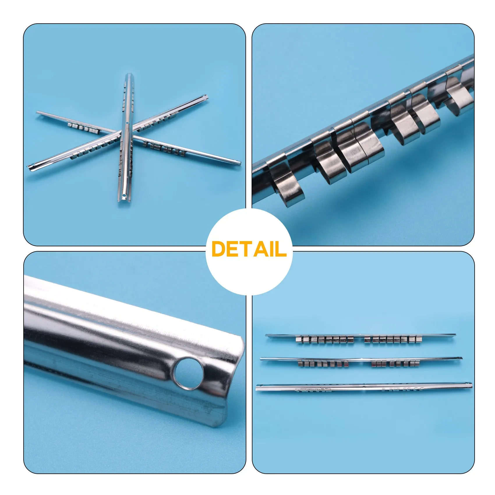 FIZP 3Pcs 소켓 랙 홀더 1/4인치 3/8인치 1/2인치 레일에 16개의 클립이 있는 도구 정리함 보관함