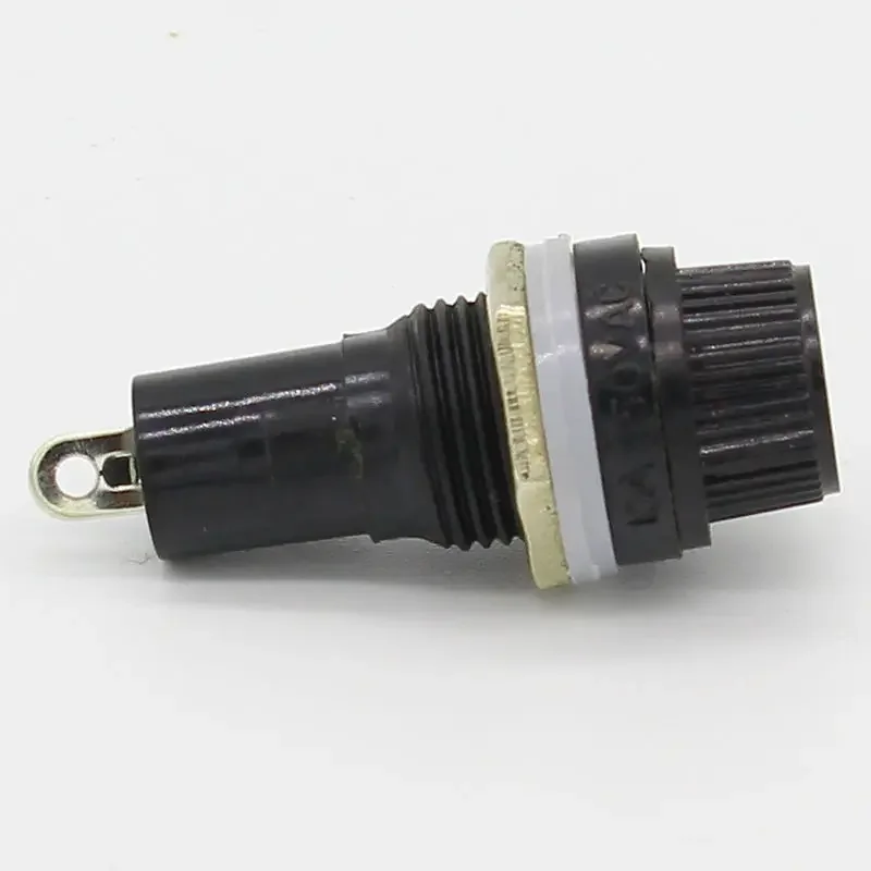 5pcs/lot 5*20mm glass fuse holders 5x20 black insurance tube socket fuse holder for 5*20 insurance Panel Mount Fuse Holder