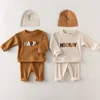 Fashion Baby Clothes Set Spring Toddler Baby Boy Girl Casual Tops Sweater + Loose Trouser 2pcs Newborn Baby Boy Clothing Outfits 1