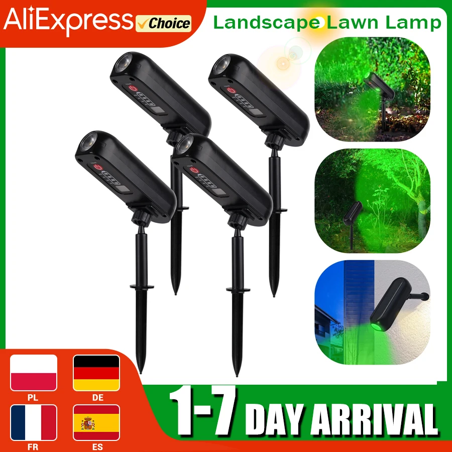 1/2PCS Solar LED Light Outdoor Solar Wall Light IP65 Green Garden Light Solar Spotlights Solar Uplights for Trees Pathway Yard