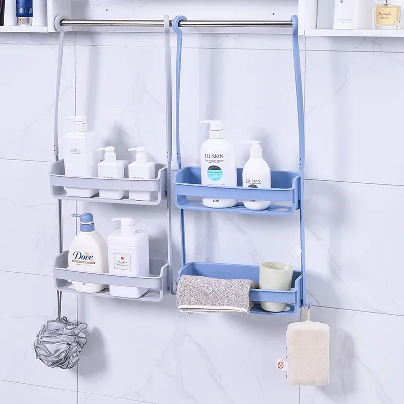 Bathroom Storage Rack Hanging Shower Caddy Shower Organizer Holder Bathroom Hanging Storage Rack Over Head for Shampoo