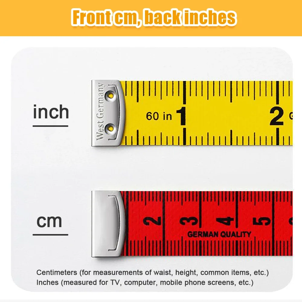 Soft Tape Measure Tailor's Tape with Snap Fasteners Body Measuring Double-sided Ruler For Needlework Sewing Tool 1.5M/60in tape measure,measuring tape,measuring ruler